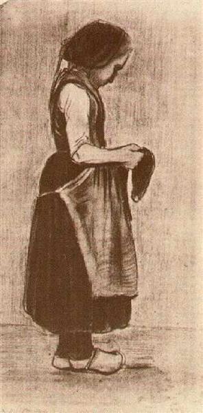 Peasant Girl Standing, 1881 - 梵谷
