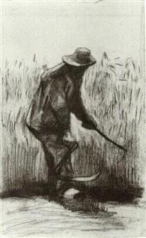 Peasant with Sickle, Seen from the Back - Вінсент Ван Гог