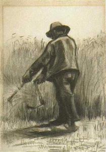 Peasant with Sickle, Seen from the Back - Винсент Ван Гог