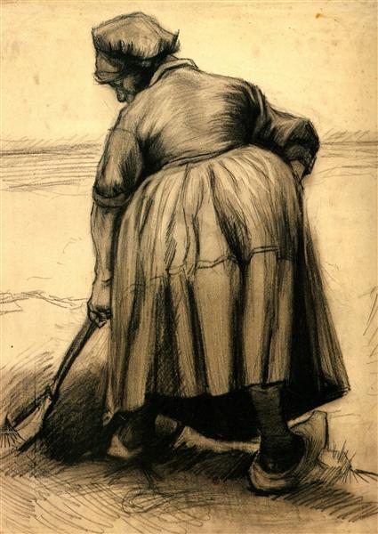 Peasant Woman Digging, 1885 - 梵谷