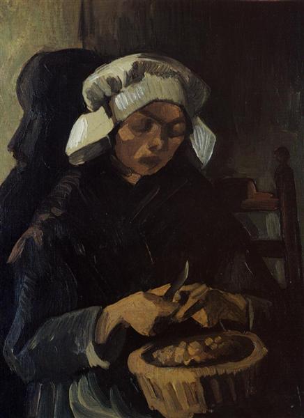 Peasant Woman Peeling Potatoes, 1885 - 梵谷