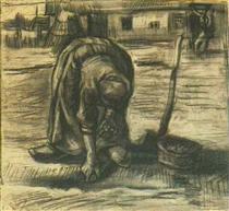 Peasant Woman, Planting Potatoes - Vincent van Gogh