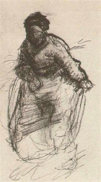 Peasant Woman, Walking, 1885 - Винсент Ван Гог