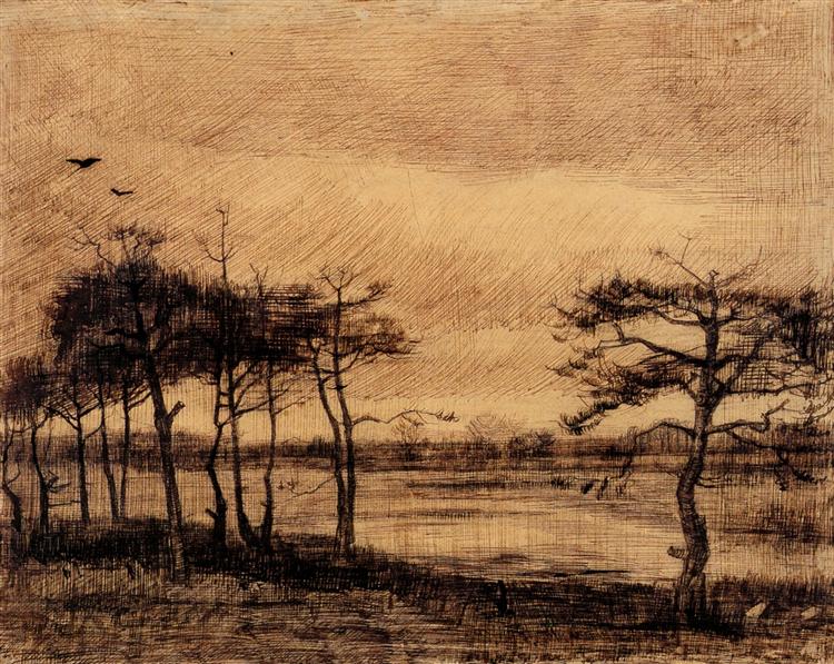 Pine Trees in the Fen, 1884 - 梵谷