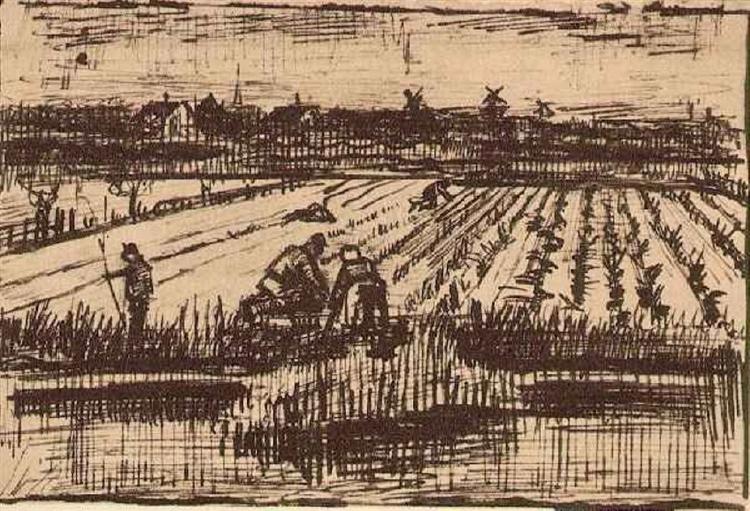 Potato Field, 1882 - 梵谷