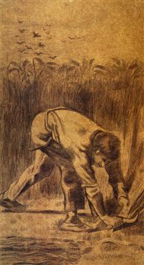 Reaper with Sickle (after Millet) - Vincent van Gogh