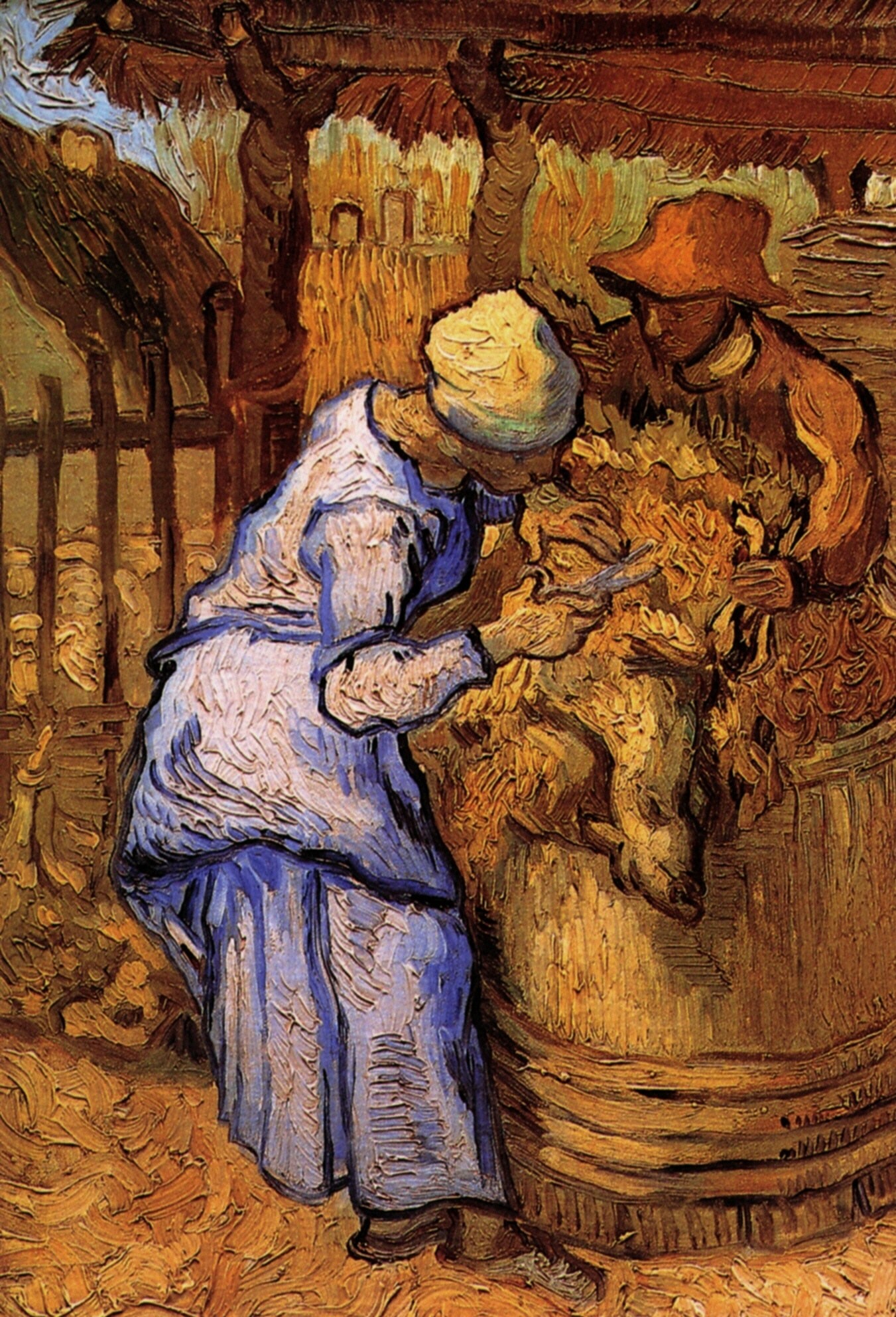 Sheep Shearers The After Millet Vincent Van Gogh Wikiart Org