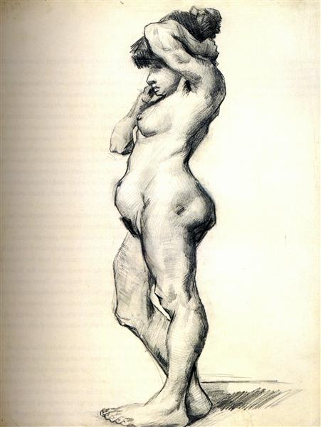 Standing Female Nude Seen from the Side, 1886 - Винсент Ван Гог
