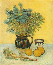 Still Life Majolica Jug with Wildflowers - Vincent van Gogh