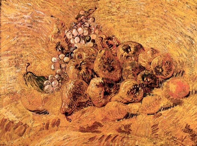Натюрморт з виноградом, грушами та лимонами, 1887 - Вінсент Ван Гог