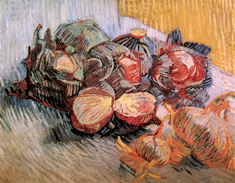 Still Life with Red Cabbages and Onions, 1887 - Вінсент Ван Гог