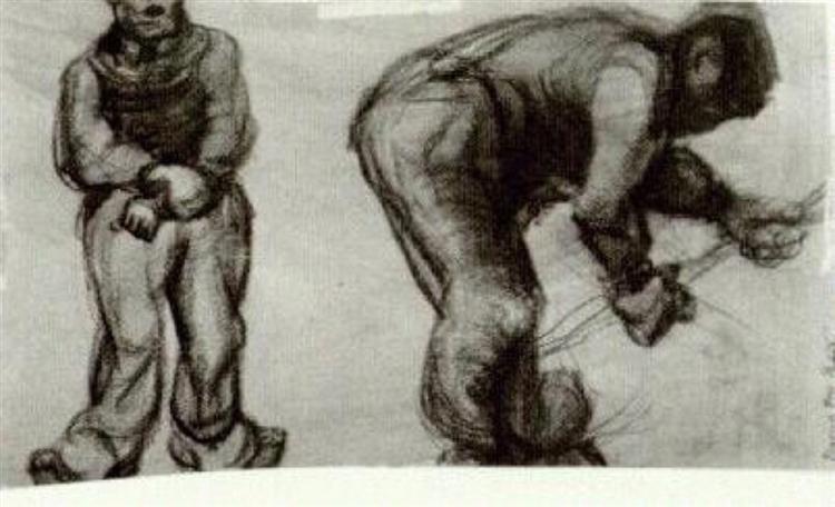 Study of Two Peasants, 1885 - Вінсент Ван Гог