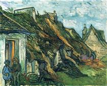 Thatched Sandstone Cottages in Chaponval - Vincent van Gogh