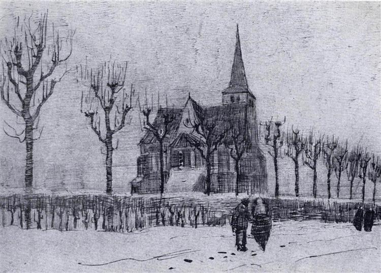 The Church in Nuenen in Winter, 1883 - Вінсент Ван Гог