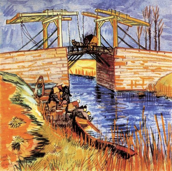 The Langlois Bridge at Arles, 1888 - Винсент Ван Гог