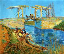 The Langlois Bridge at Arles with Women Washing - Vincent van Gogh
