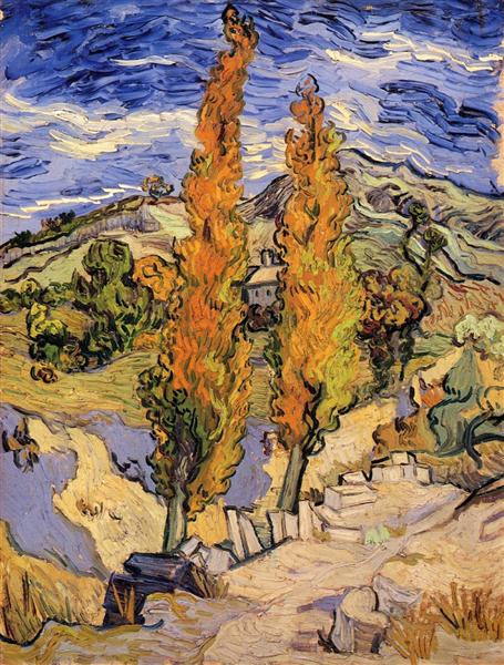 Двітополі на пагорбі, 1889 - Вінсент Ван Гог