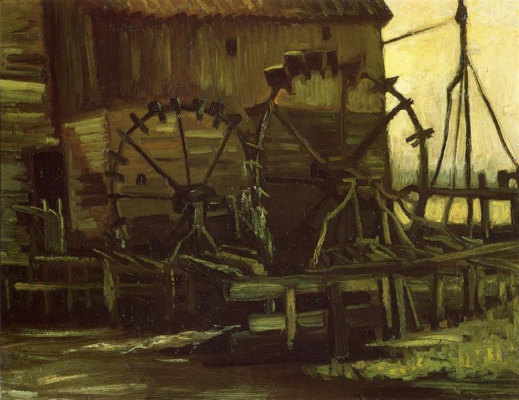 Water Wheels of Mill at Gennep, 1884 - Винсент Ван Гог