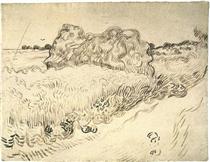 Wheat Field with a Stack of Wheat or Hay - Vincent van Gogh
