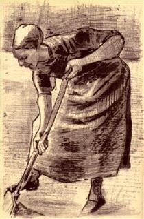 Woman Digging - Винсент Ван Гог