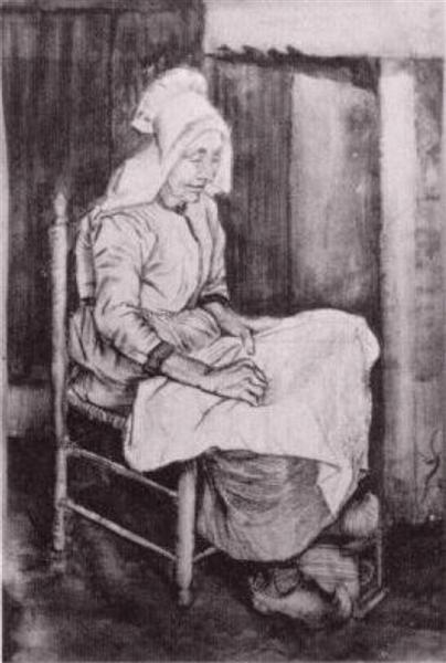 Woman Sewing, 1881 - 梵谷