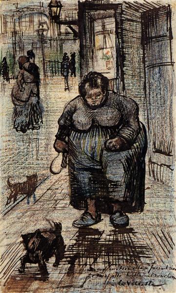 Жінка вигулює собаку, 1886 - Вінсент Ван Гог