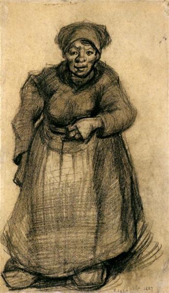 Woman with Her Left Arm Raised, 1885 - Винсент Ван Гог