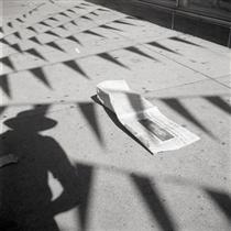 Chicago (Vivian’s Shadow with Flags), July 1970 - Vivian Maier