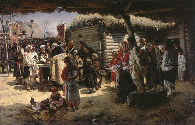 Молебен на Пасхе, 1887 - 1888 - Владимир Маковский