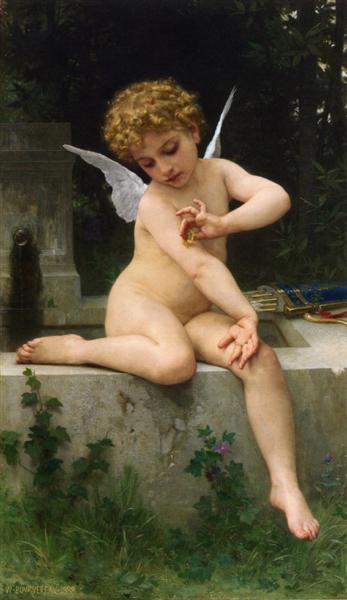 Купидон и бабочка, 1888 - Вильям Адольф Бугро