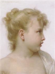 Head Of A Little Girl - William Adolphe Bouguereau