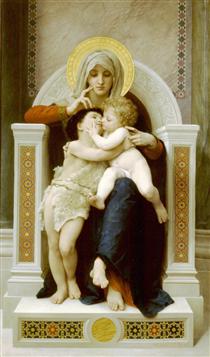 The Virgin, Jesus and Saint John Baptist - William Bouguereau