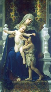 The Virgin, Jesus and Saint John Baptist - William Adolphe Bouguereau