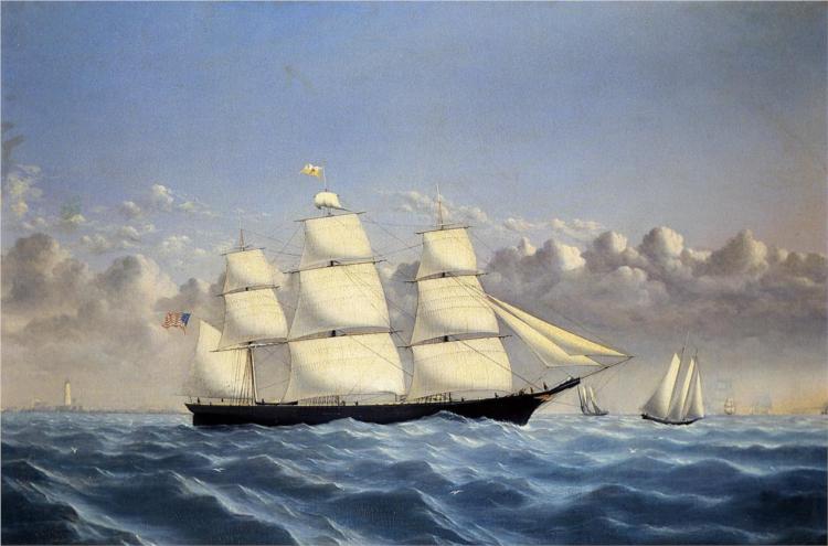 Clipper Ship 'Golden West' of Boston, Outward Bound, 1853 - William Bradford
