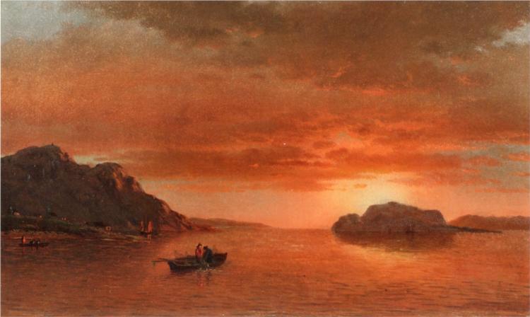 Men Fishing in a Cove, Labrador, 1874 - Уильям Брэдфорд