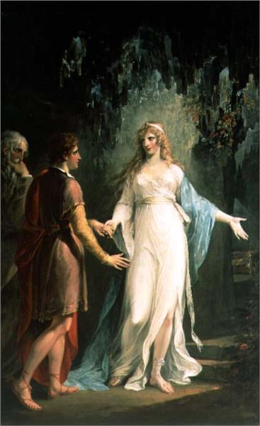 Calypso receiving Telemachus and Mentor in the Grotto - Уильям Гамильтон