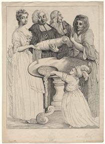 John Henley with five unknown figures - William Hogarth