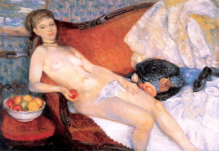Nude with Apple, 1910 - Уильям Джеймс Глакенс