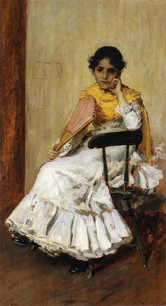 A Spanish Girl (Portrait of Mrs. Chase in Spanish Dress) - William Merritt Chase