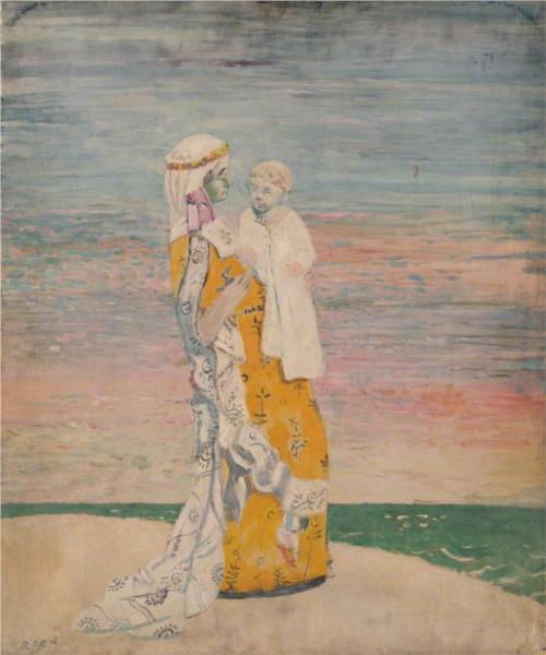 Mother and Child on the Beach - William Orpen