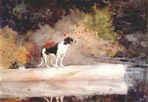 Dog on a log - 温斯洛·霍默