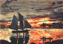 Sunset Fires - Winslow Homer