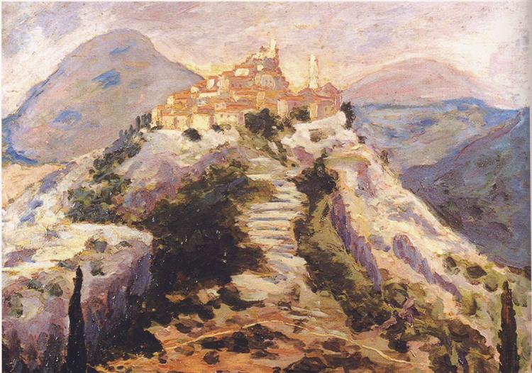 View of Eze in the Alpes-Maritimes - Winston Churchill