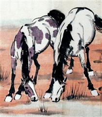 Two Horses - Xu Beihong