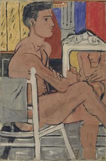 Italian nude sitting - Yannis Tsarouchis