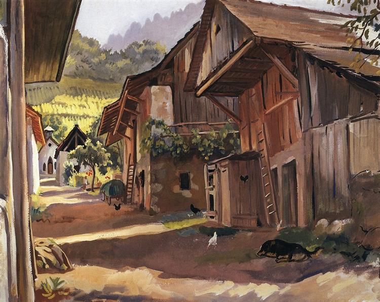 Alps. Village in the Savoie by Zinaida Serebriakova | Artisti