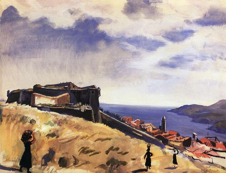 Collioure. View of fortress, 1930 - Zinaïda Serebriakova