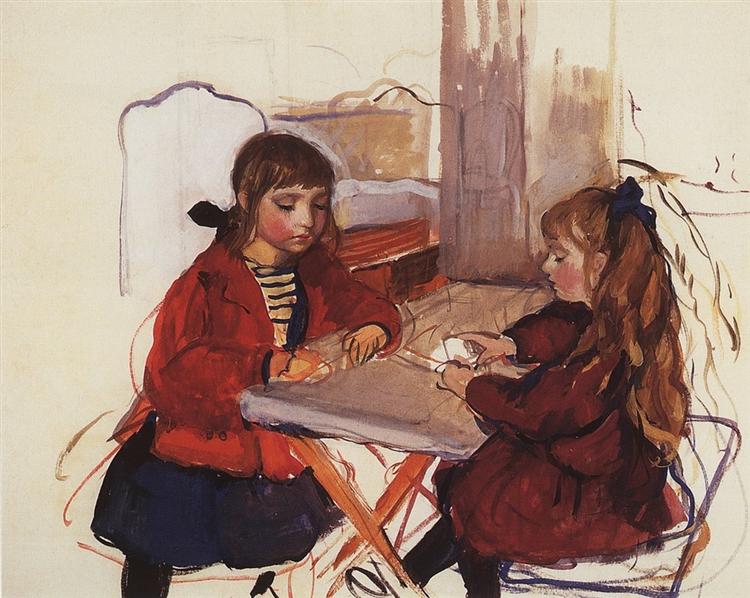 Girls. Neskuchnoye, 1913 - Sinaida Jewgenjewna Serebrjakowa