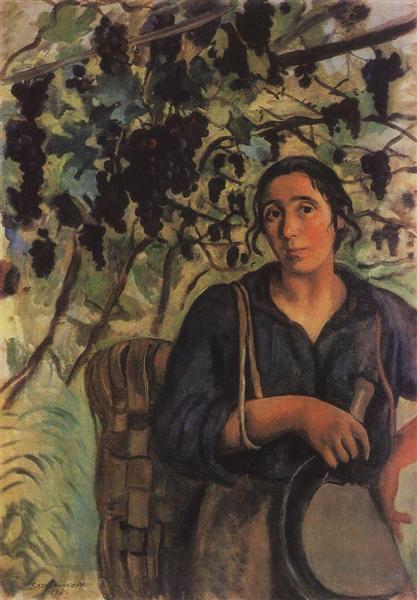 Italian peasant woman in a vineyard, 1936 - Sinaida Jewgenjewna Serebrjakowa