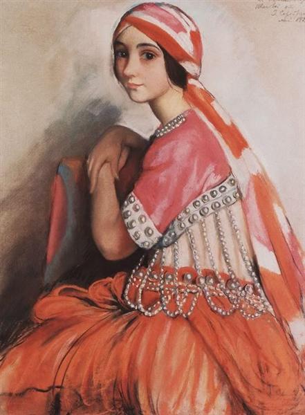 Portrait of a ballerina L.A. Ivanova, 1922 - Zinaida Evgenievna Serebriakova
